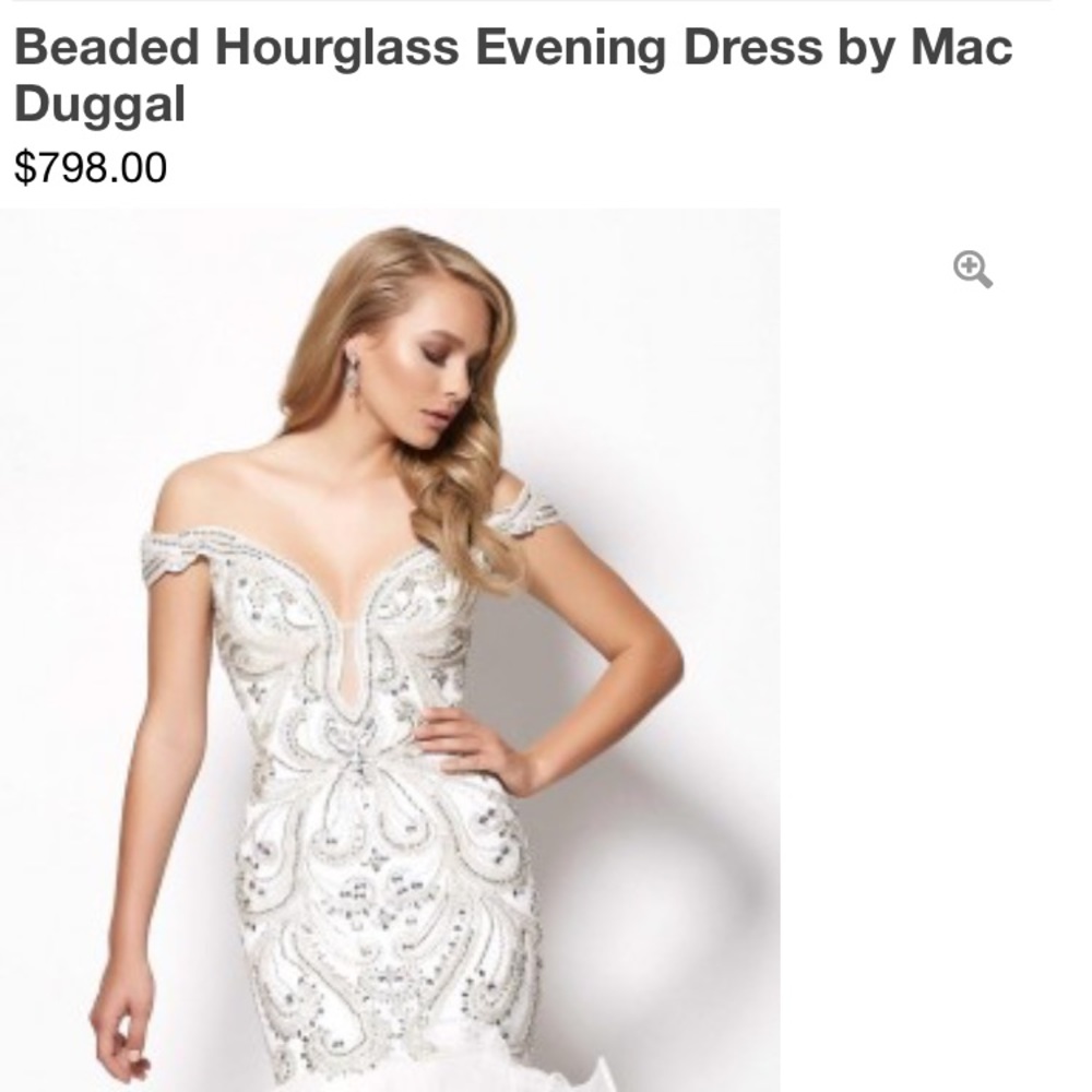 Mac Duggal White beaded gown. Size 2.